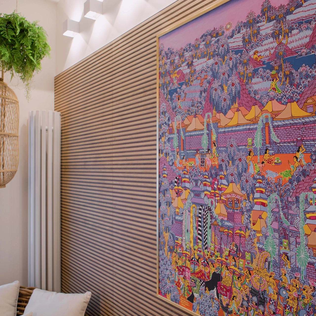 Tableau original balinais dans le salon de Paris Bali
